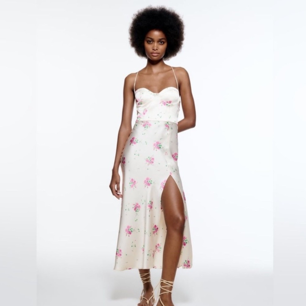 Zara Satin floral dress